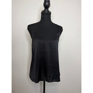 The Reset R Label Black Satin V-Neck Camisole Adjustable Straps XS